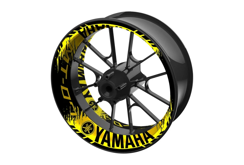 SEFIS jednodielne polepy na kolesá YAMAHA MT-07 čierno-žltá pre motocykel