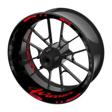 SEFIS jednodielne polepy na kolesá YAMAHA Warrior čierno-červená