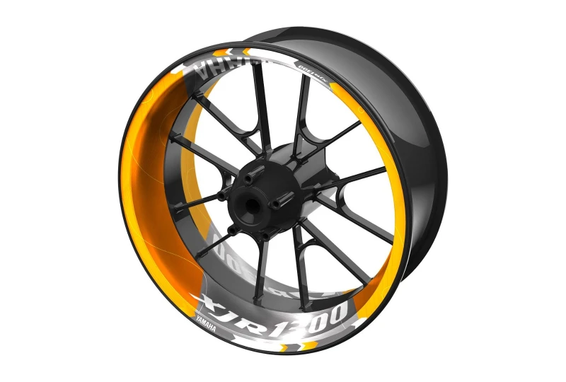 SEFIS jednodielne polepy na kolesá YAMAHA XJR 1300 žlto-strieborná pre motocykel