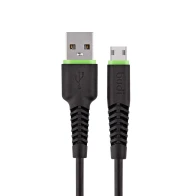 SEFIS nabíjací dátový kábel GR2 s konektormi USB-A a Micro-USB 1,2m čierny