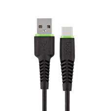 SEFIS nabíjací dátový kábel GR2 s konektormi USB-A a USB-C 1,2m čierny
