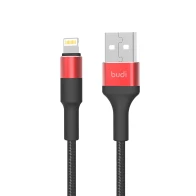 SEFIS nabíjací dátový kábel Premium-RD s konektormi USB-A a Lightning 1m čierno-červený
