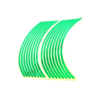 SEFIS Reflexné celé prúžky na kolesa motocykla zelená