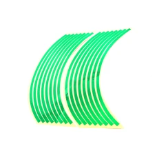 SEFIS Reflexné celé prúžky na kolesa motocykla zelená