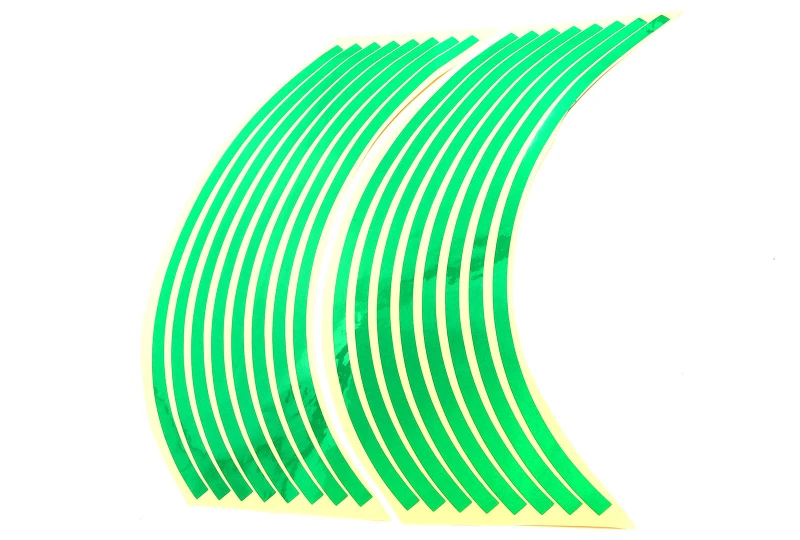 SEFIS Reflexné celé prúžky na kolesa motocykla zelená pre motocykel