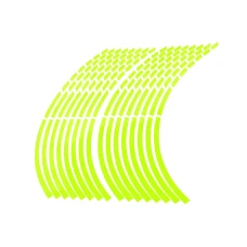 SEFIS Reflexné delené prúžky na kolesa motocykla fosforově zelená