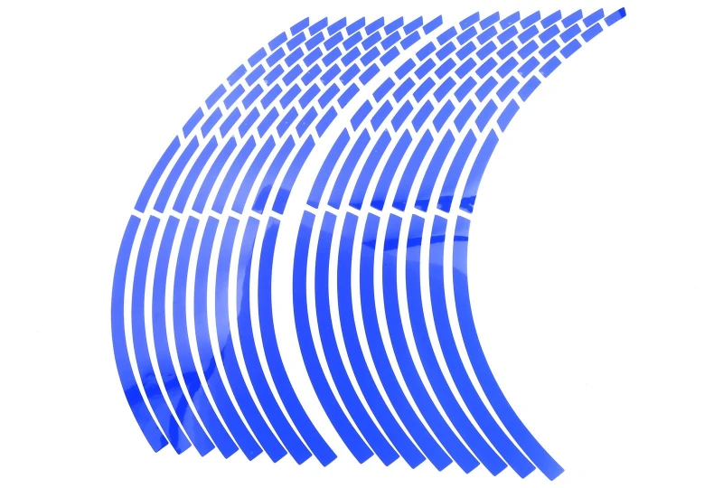SEFIS Reflexné delené prúžky na kolesa motocykla modrá pre motocykel