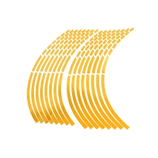 SEFIS Reflexné delené prúžky na kolesa motocykla zlatá