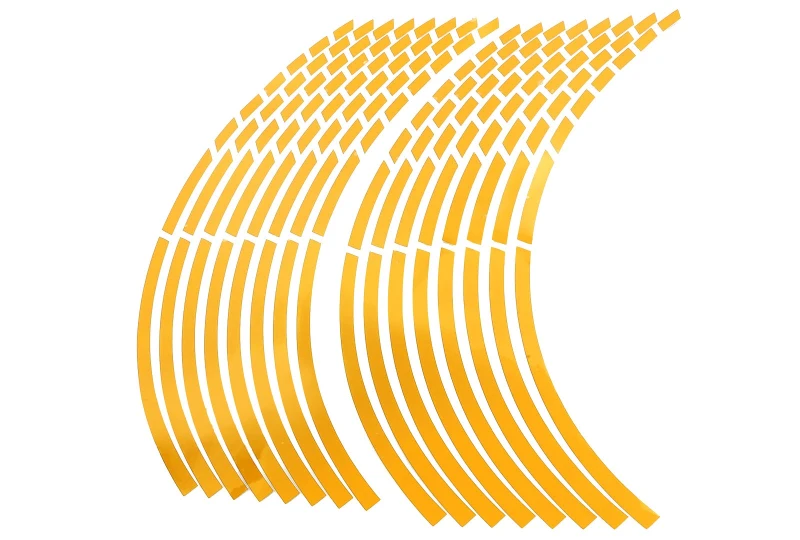 SEFIS Reflexné delené prúžky na kolesa motocykla zlatá pre motocykel