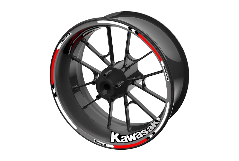 SEFIS sada farebných prúžkov EASY na kolesa Kawasaki červená pre motocykel