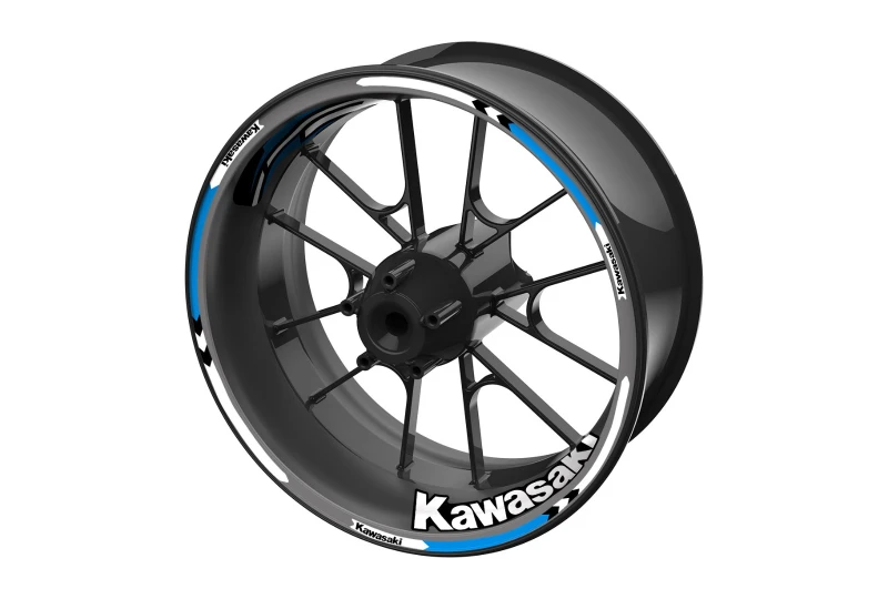 SEFIS sada farebných prúžkov EASY na kolesa Kawasaki modrá pre motocykel