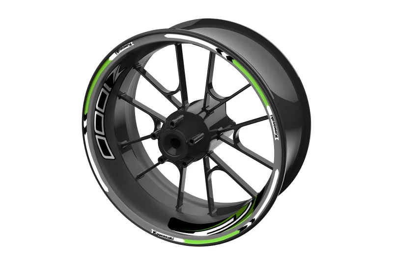 SEFIS sada farebných prúžkov EASY na kolesa Kawasaki Z1000 zelená pre motocykel