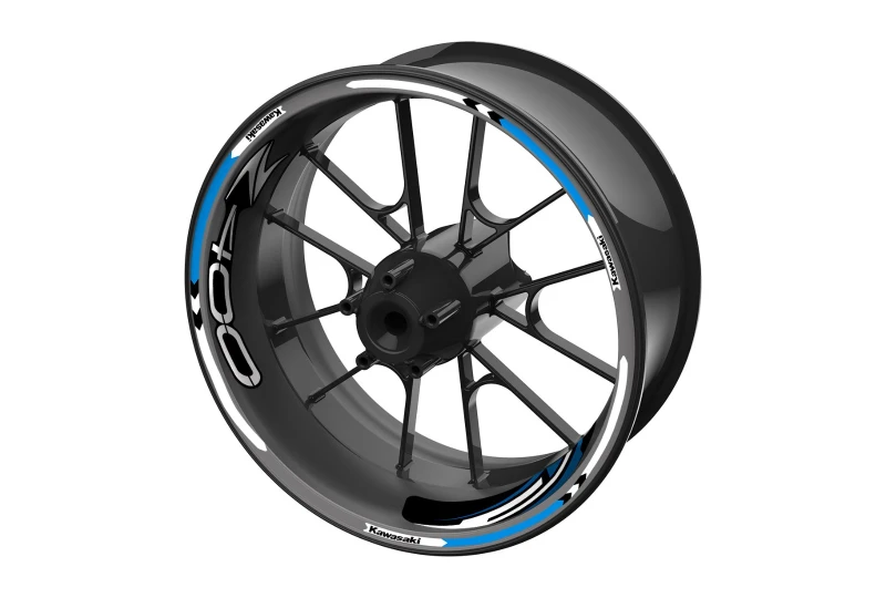 SEFIS sada farebných prúžkov EASY na kolesa Kawasaki Z400 modrá pre motocykel