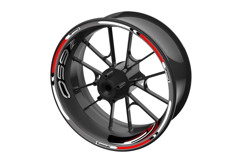 SEFIS sada farebných prúžkov EASY na kolesa Kawasaki Z650 červená pre motocykel