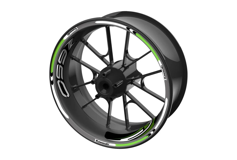 SEFIS sada farebných prúžkov EASY na kolesa Kawasaki Z650 zelená pre motocykel