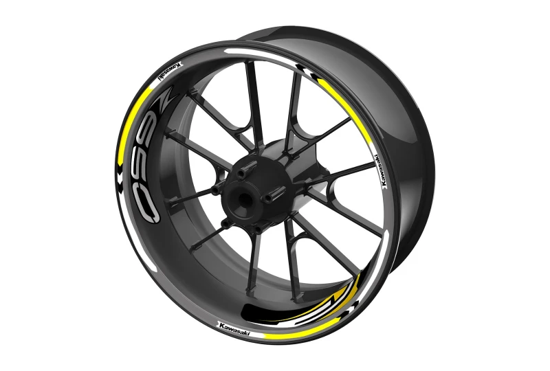 SEFIS sada farebných prúžkov EASY na kolesa Kawasaki Z650 žltá pre motocykel