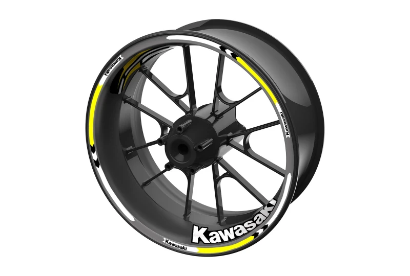 SEFIS sada farebných prúžkov EASY na kolesa Kawasaki žltá pre motocykel