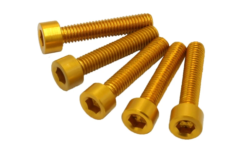 SEFIS skrutky CNC 7075 M6 30mm 5ks zlatá pre motocykel