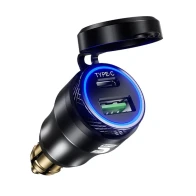 SEFIS 2x USB zásuvka - nabíjačka DIN HELLA QC 3.0 USB-A USB-C