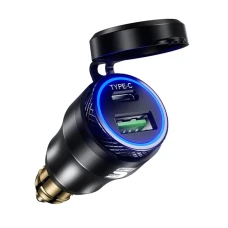 SEFIS 2x USB zásuvka - nabíjačka DIN HELLA QC 3.0 USB-A USB-C