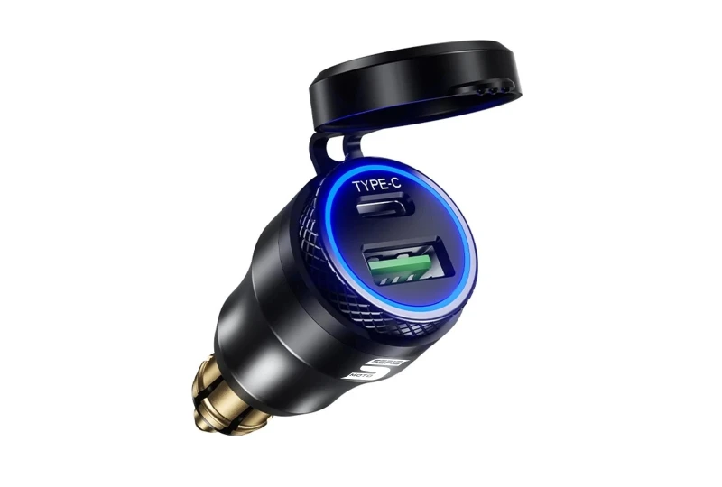 SEFIS 2x USB zásuvka - nabíjačka DIN HELLA QC 3.0 USB-A USB-C pre motocykel SEFIS 2x USB zásuvka - nabíjačka DIN HELLA QC 3.0 USB-A USB-C pre motocykel