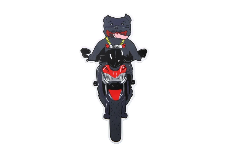 SEFIS Šéfis samolepka - stafordšírský bulteriér pre motorkárov