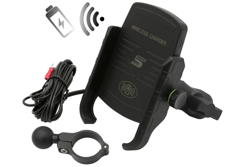 SEFIS EW 2 držiak na telefón s bezdrôtovým nabíjaním a objímkou pre motocykel