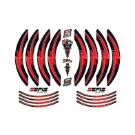 SEFIS PREMIUM ST 1 dvojdielne polepy na kolesá - červená