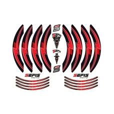 SEFIS PREMIUM ST 1 dvojdielne polepy na kolesá - červená