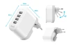 SEFIS rýchla nabíjačka do zásuvky so sklopnými kolíkmi 4x USB (2x USB 2.4A 5V + 2x USB 1A 5V) pre auto