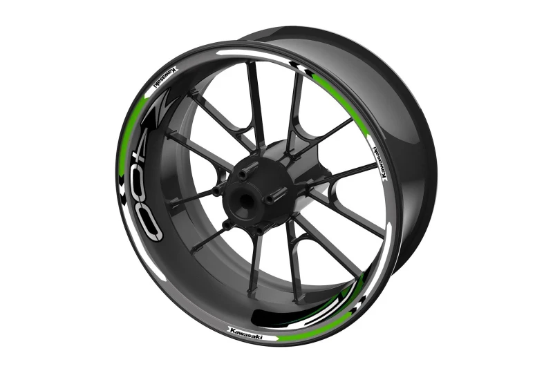 SEFIS sada farebných prúžkov EASY na kolesa Kawasaki Z400 zelená pre motocykel