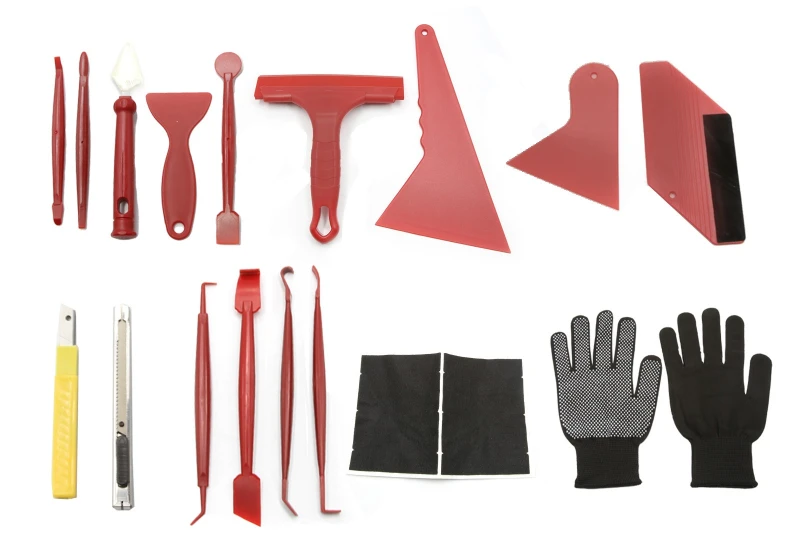 SEFIS sada nástrojov k lepenie fólií a tonovanie skla 17ks pre auto