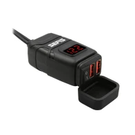SEFIS UN10 2x USB nabíjačka / zásuvka s voltmetrom stavu moto batérie
