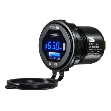 SEFIS USB-C PD 45W + USB-A QC3.0 18W rychlonabíjačka - zásuvka