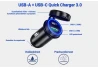 SEFIS Z6 2x USB zásuvka - autonabíjačka 30W USB-A a USB-C Kovová