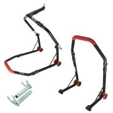 SEFIS D18 predný stojan do krku riadenia a zadný stojan set - háky - červený