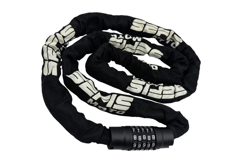 SEFIS kombinačný zámok s reťazou 8mm 2M pre motocykel