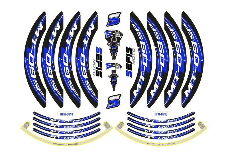 SEFIS PREMIUM ST 1 dvojdielne polepy na kolesá Yamaha MT-09 pre motocykel