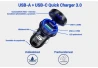 SEFIS Z6 2x USB zásuvka - autonabíjačka 30W USB-A a USB-C Kovová 